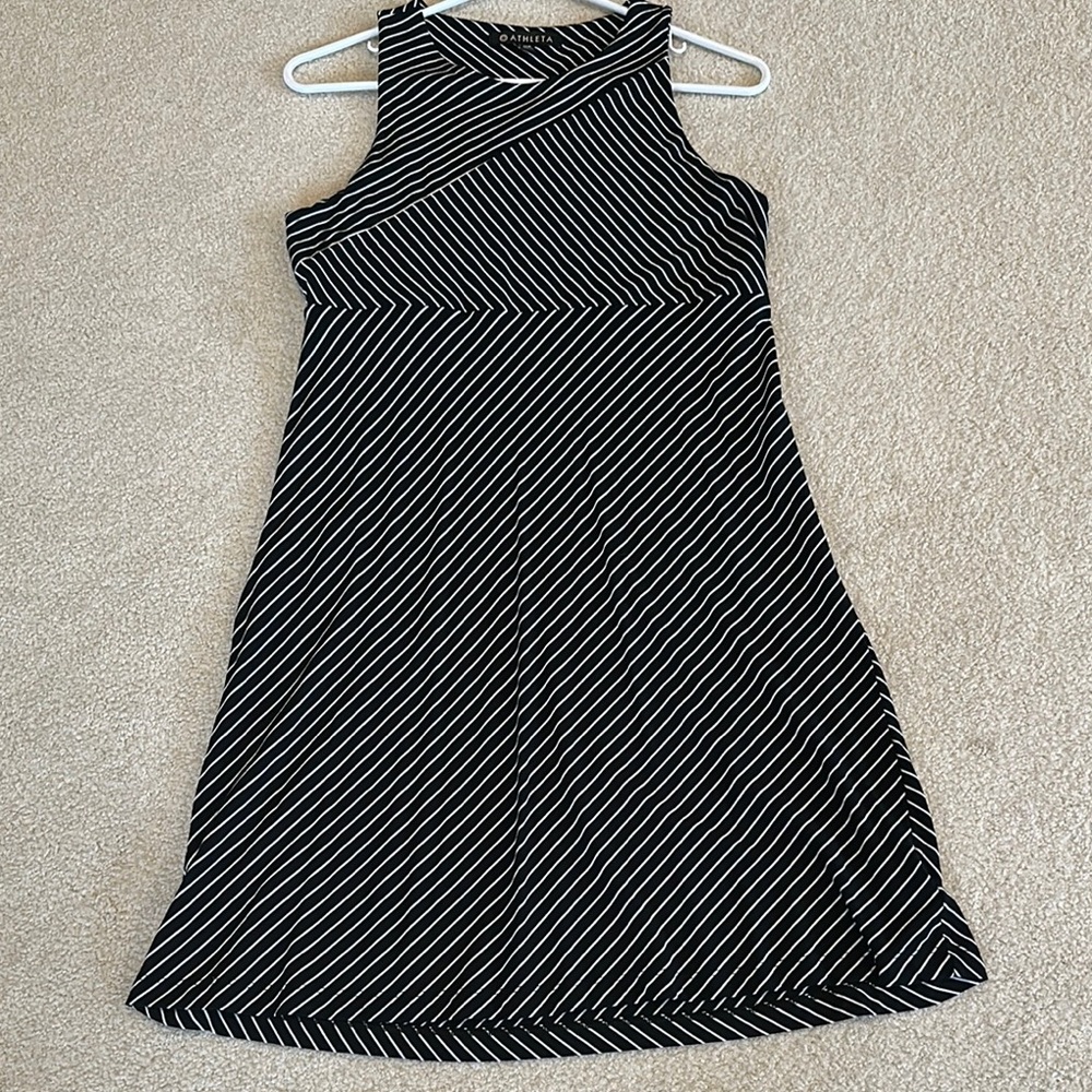 Athleta Black and White Striped Women's Santorini Dress